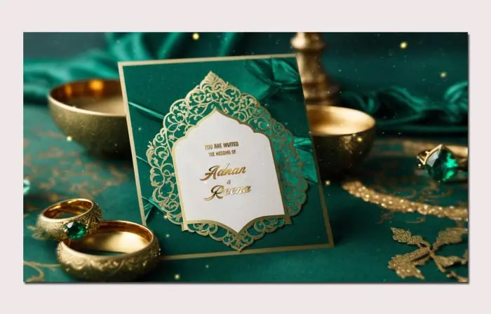 Islamic Theme 3D Wedding Invitation Card Slideshow